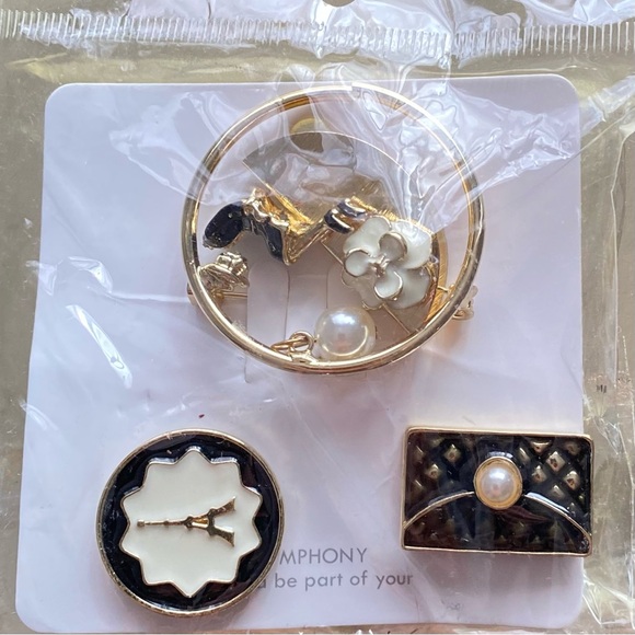 Brooch gold plated | enamel Paris | - Picture 7 of 7